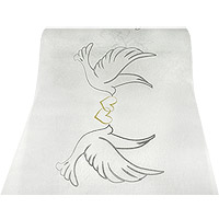 Chemin de Table Colombes Tissu Intissé Blanc