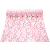 Chemin de Table en Dentelle Rose Rétro Chic