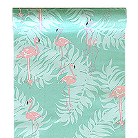 Chemin de Table Tropical Tissu Flamant Rose