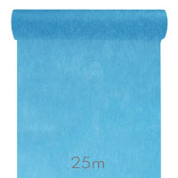 Grand Rouleau Chemin de Table Intissé Bleu Turquoise 25 metres