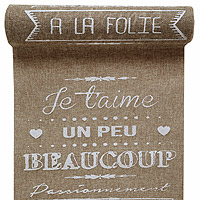 Chemin de Table Je T'aime Beige