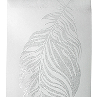 Chemin de Table Intissé Blanc Plumes Paillettes