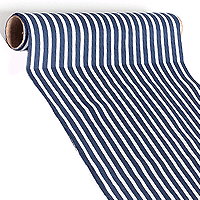 Chemin Table Coton Rayé Bleu Marine