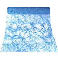 Chemin De Table Bleu Orange 33x183 Cm - Décoration Moderne Lavable, Pour Fête, Mariage, Cuisine