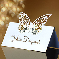 Lot 10 marque-places chevalet papillon ajoure