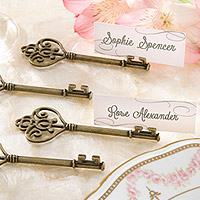 Clefs Laiton Vieilli Marque Place avec Etiquettes x4