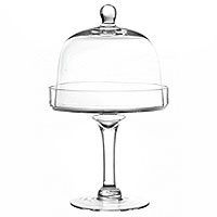 Plateau en Verre sur Pied avec Cloche