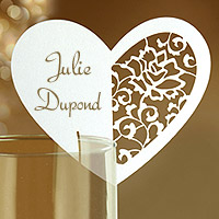 Lot de 10 Marque-Verre Coeur Découpé