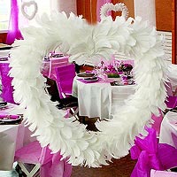 Coeur Géant Plumes Mariage