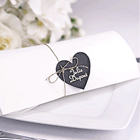 Coeurs Ardoise Ficelle Porte Nom Vintage