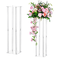 Colonne Acrylique Transparent Support Fleurs 80 cm