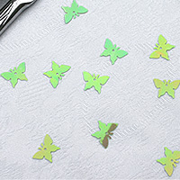 Confettis Déco de Table Papillons Irisés Vert Anis