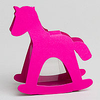 Ballotin Cheval Fuchsia en Carton pour Dragées