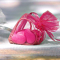 Contenant Coeur Organdi Armuré Métal Fuchsia