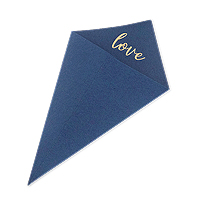 Cone Carton Bleu Marine Love Gravé Doré