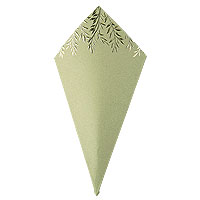 Cone Carton vert Sauge et Doré Décoration Mariage