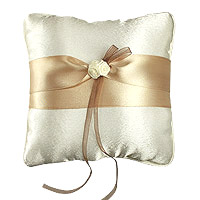 Coussin Alliances Satiné Chocolat Roses