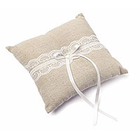 Coussin Alliances Lin et Dentelle Blanche