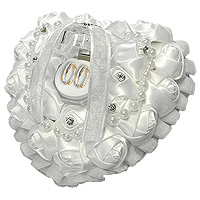 Coussin Alliances Coeur Plat Boite Transparente
