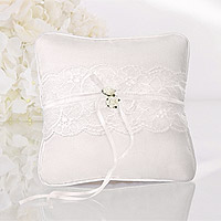 Coussin Alliances Mariage Vintage Dentelle Roses