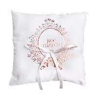 Coussin Porte Alliances Just Married Rose Gold