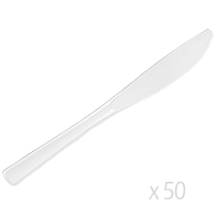 Couteaux Plastiques Couleurs Crantés x50
