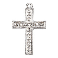Croix Argentées Metal Strass Décoration