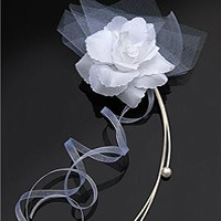 Déco Fleurs Organza Autocollantes Mariage