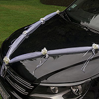 Décoration Fleurs Guirlandes Tulle Voiture Mariage