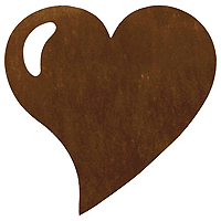 Dessous d'Assiette Coeurs Tissu Intissé Chocolat x50