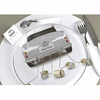 Sets de Table Ronds Just Married Mariage x6