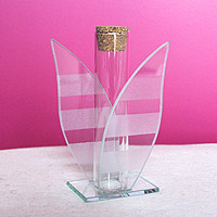 Eprouvette en Verre Fleur Contenant