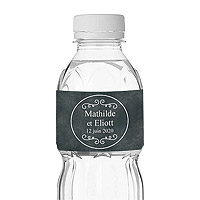 Etiquettes Bouteille d'Eau Personnalisées Ardoise x12