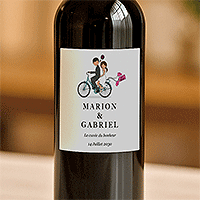 Etiquette Bouteille de Vin Personnalisée Mariage