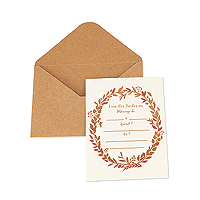 Kit Faire Part Carte Invitation Mariage avec Enveloppe Kraft