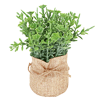 Pot Jute avec Plante Verte Artificielle Centre de Table