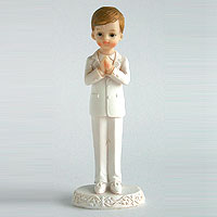Figurine Communiante Elégance Albâtre Peint