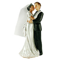 La Figurine des Mariés Femme de Couleur Homme Blanc