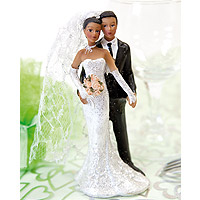 Figurine Couple Mariés Peau Couleur