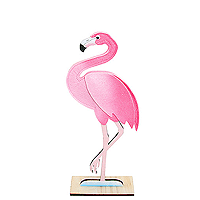 Flamant Rose Déco Tropicale en Feutrine et Bois