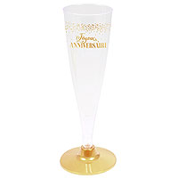 Flute Anniversaire Dorée Plastique Réutilisable