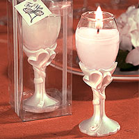 La Bougie Flute en Verre Coeurs Entrelacés