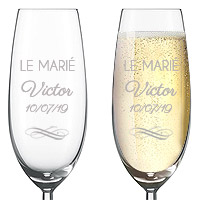 La Flute à Champagne Luxe Gravée Le Marié