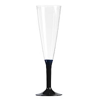 Flutes Champagne Pied Noir Plastique