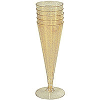 Flutes Champagne Pailletées Dorées Réutilisables x6