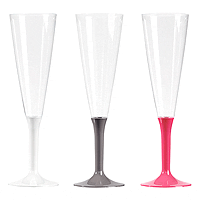 50 Flûtes à Champagne En Plastique Réutilisables + 5 Canons à Confettis - 160 Ml, Sans BPA, Pour Mariage, Anniversaire, Fête