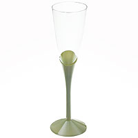 Flutes à Champagne Pied Vert Sauge Réutilisables x6