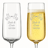 Flute Gravée Design Colombes Mariage