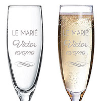 Flute à Champagne Gravée Personnalisée Marié