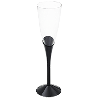 Flutes Champagne Noir Réutilisables Elégance x6